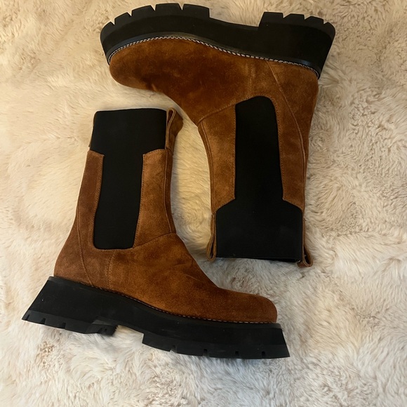 Sz 8 New Phillip Lim Kate Suede Combat Boots - Picture 6 of 6